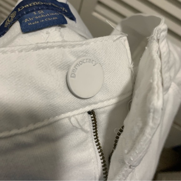 Democracy ab-solution fringe leg size 12 white jeans - Picture 8 of 13